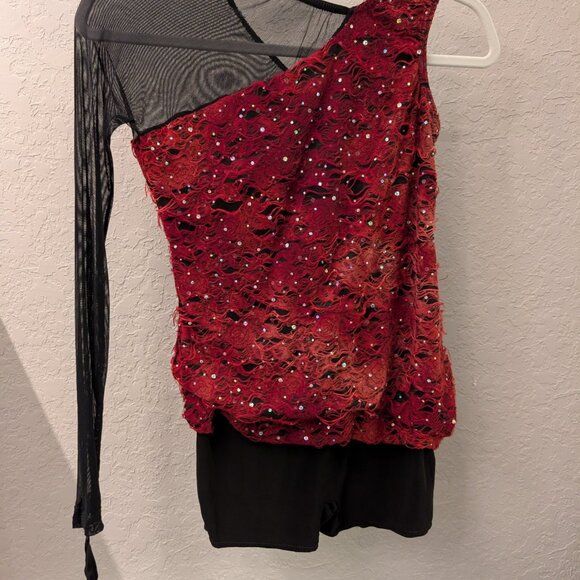 Weissman Red and Black Dance Costume - Picture 2 of 4